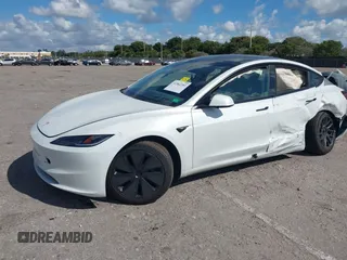 2024 Tesla Model 3 with VIN 5YJ3E1EA2RF870661, listed as a IAAI auction lot 41562281 with 3,407 mi miles. Bid and sale history available at carsss.com. Image 2.