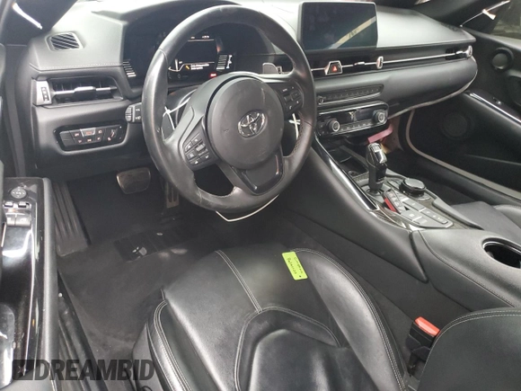 2021 Toyota GR Supra 3.0 with VIN WZ1DB0C02MW036476, listed as a Copart auction lot 88596345 with 47,682 mi miles and Salvage Title. Bid and sale history available at carsss.com. Image 8.