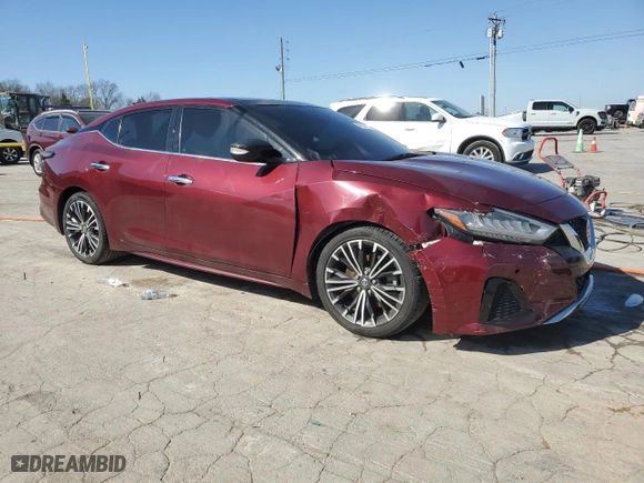 2020 Nissan Maxima SL with VIN 1N4AA6DV8LC361169, listed as a Copart auction lot 48755855 with 43,456 mi miles and Salvage Title. Bid and sale history available at carsss.com. Image 4.