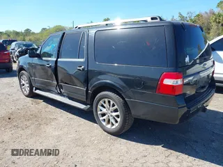 2015 Ford Expedition Max Limited with VIN 1FMJK2AT1FEF07080, listed as a IAAI auction lot 41833188 with 158,618 mi miles and . Bid and sale history available at DreamBid. Image 3.