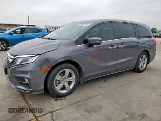 2019 Honda Odyssey EX-L with VIN 5FNRL6H74KB069409, listed as a Copart auction lot 55493135 with 38,451 mi miles and Salvage Title. Bid and sale history available at carsss.com. Image 1.