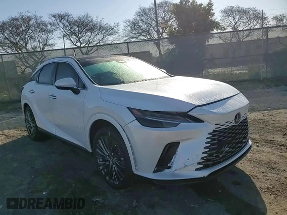 2025 Lexus RX 350h with VIN 2T2BBMCA4SC065324, listed as a Copart auction lot 49874505 with 3,849 mi miles and Salvage title. Bid and sale history available at DreamBid. Image 12.