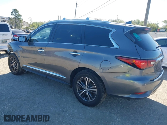 2019 Infiniti QX60 Luxe with VIN 5N1DL0MN2KC560968, listed as a IAAI auction lot 42209216 with 83,679 mi miles and . Bid and sale history available at DreamBid. Image 3.