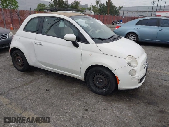2012 FIAT 500 Pop with VIN 3C3CFFDR7CT120509, listed as a IAAI auction lot 42042059 with 116,805 mi miles. Bid and sale history available at carsss.com. Image 1.
