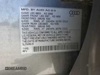2017 Audi Q7 Premium Plus z VIN WA1LAAF72HD029468, wystawiony jako Copart lot #52747725 z przebiegiem 117 673 mil mil oraz Nie do naprawy • Non repairable. Historia ofert i sprzedaży dostępna na DreamBid. Obrazek 14.