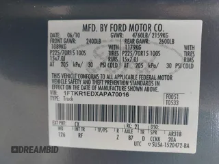2010 Ford Ranger XL с VIN 1FTKR1EDXAPA70016, выставлен на аукционе IAAI как лот 41091448 с пробегом 106 105 миль миль и . История ставок и продаж доступна на DreamBid. Изображение 9.