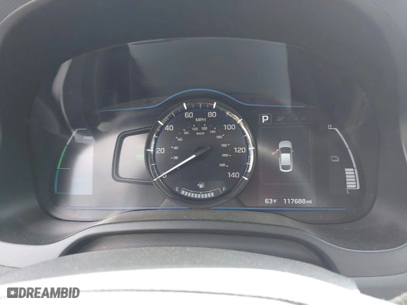 2017 Hyundai Ioniq Hybrid Blue with VIN KMHC65LCXHU050189, listed as a IAAI auction lot 41761768 with 117,688 mi miles. Bid and sale history available at carsss.com. Image 7.