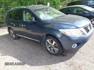 2013 Nissan Pathfinder Platinum with VIN 5N1AR2MM8DC655963, listed as a IAAI auction lot 42305344 with 176,498 mi miles and . Bid and sale history available at DreamBid. Image 1.