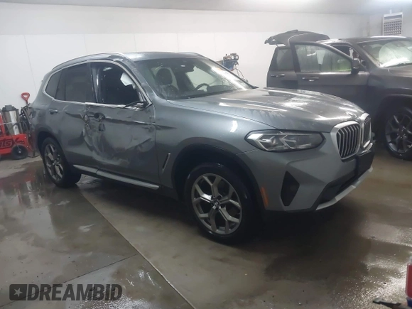 2023 BMW X3 xDrive30i with VIN 5UX53DP05P9R31110, listed as a IAAI auction lot 41663374 with 21,248 mi miles and . Bid and sale history available at DreamBid. Image 1.