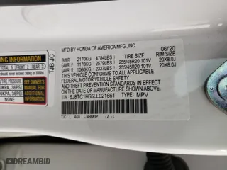 2020 Acura RDX w/A-Spec Pkg with VIN 5J8TC1H65LL021661, listed as a Copart auction lot 72860402 with 29,012 mi miles. Bid and sale history available at carsss.com. Image 13.