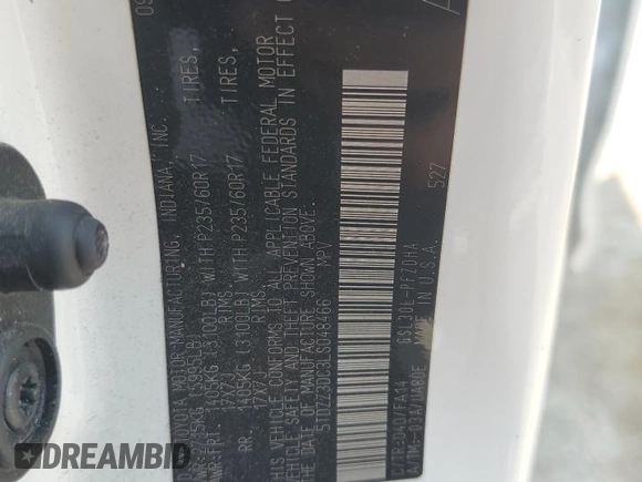 2020 Toyota Sienna L with VIN 5TDZZ3DC3LS048466, listed as a Copart auction lot 60680855 with 229,591 mi miles and Clean title. Bid and sale history available at DreamBid. Image 13.
