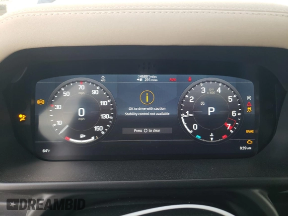 2021 Land Rover Defender S with VIN SALEJERX7M2044693, listed as a Copart auction lot 79848234 with 46,881 mi miles and Salvage title. Bid and sale history available at DreamBid. Image 9.