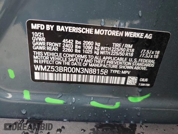2022 MINI Countryman Cooper S with VIN WMZ53BR00N3N88158, listed as a Copart auction lot 84202874 with 31,888 mi miles and Salvage title. Bid and sale history available at DreamBid. Image 13.