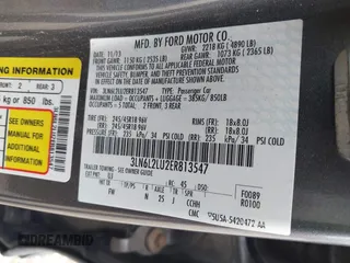 2014 Lincoln MKZ Hybrid with VIN 3LN6L2LU2ER813547, listed as a IAAI auction lot 42076647 with 168,132 mi miles and . Bid and sale history available at DreamBid. Image 9.