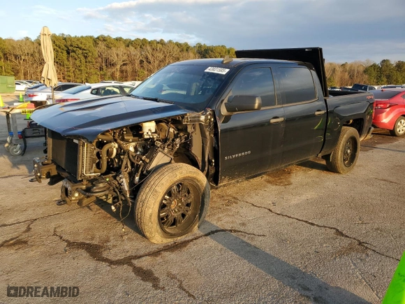 2018 Chevrolet Silverado 1500 Custom with VIN 3GCUKPEC1JG384424, listed as a Copart auction lot 43831585 with 37,267 mi miles and Salvage Title. Bid and sale history available at carsss.com. Image 1.
