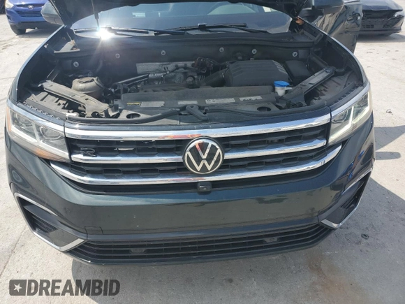 2021 Volkswagen Atlas SEL Premium R-Line with VIN 1V2FR2CA1MC500123, listed as a Copart auction lot 56912575 with 57,054 mi miles and Salvage title. Bid and sale history available at DreamBid. Image 11.