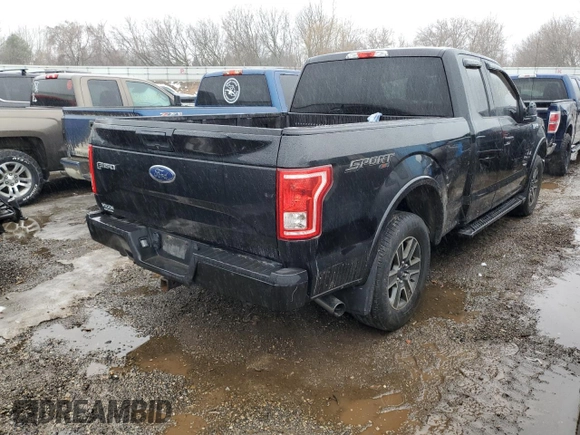 2015 Ford F-150 XLT with VIN 1FTEX1EP4FFC17263, listed as a Copart auction lot 46047445 with 120,574 mi miles and Salvage Title. Bid and sale history available at carsss.com. Image 3.