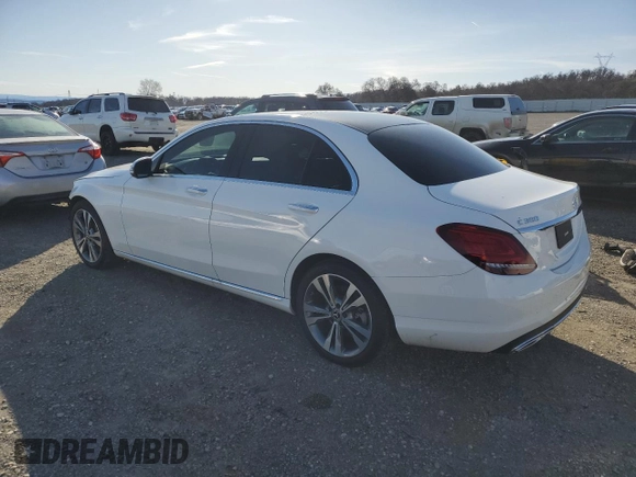 2021 Mercedes-Benz C 300 with VIN W1KWF8DBXMR643580, listed as a Copart auction lot 44043075 with 26,458 mi miles and Salvage Title. Bid and sale history available at carsss.com. Image 2.