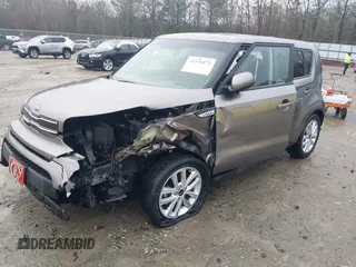 2018 Kia Soul + with VIN KNDJP3A50J7575221, listed as a IAAI auction lot 41576272 with 72,403 mi miles. Bid and sale history available at carsss.com. Image 2.