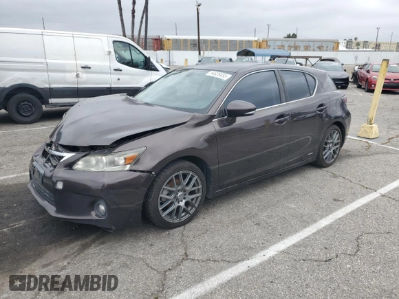 2011 Lexus CT 200h with VIN JTHKD5BHXB2016726, listed as a Copart auction lot 54628455 with 189,212 mi miles and Salvage title. Bid and sale history available at DreamBid. Image 1.