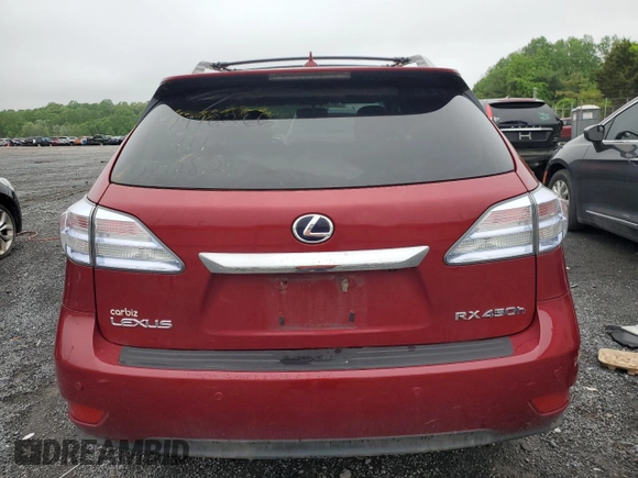 2010 Lexus RX 450h with VIN JTJBC1BA2A2024623, listed as a Copart auction lot 54246765 with Not provided miles and Salvage title. Bid and sale history available at DreamBid. Image 6.