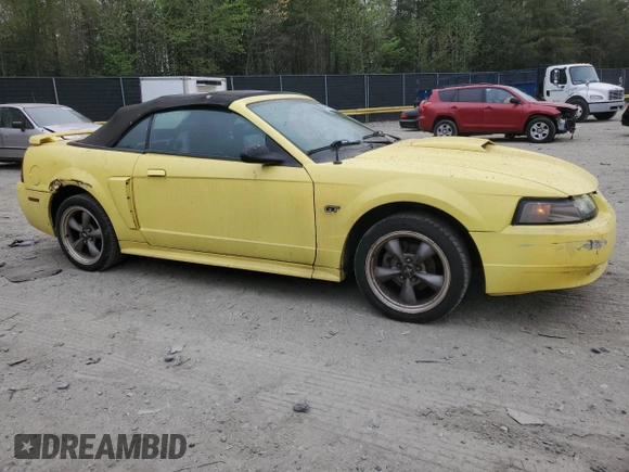 2001 Ford Mustang GT Deluxe with VIN 1FAFP45X31F114470, listed as a Copart auction lot 54060655 with 107,373 mi miles and Clean Title. Bid and sale history available at carsss.com. Image 4.