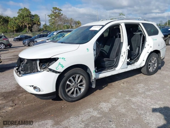 2013 Nissan Pathfinder SL with VIN 5N1AR2MN2DC650590, listed as a IAAI auction lot 41613958 with 111,264 mi miles. Bid and sale history available at carsss.com. Image 2.