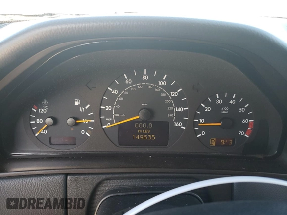 2001 Mercedes-Benz E-Class AWD with VIN WDBJF82J81X047632, listed as a Copart auction lot 72500514 with 149,635 mi miles and Non Repairable. Bid and sale history available at carsss.com. Image 9.