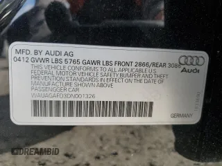 2013 Audi A8 3.0L z VIN WAUAGAFD3DN001326, wystawiony jako Copart lot #88724985 z przebiegiem 89 859 mil mil oraz Szkoda całkowita • Salvage title. Historia ofert i sprzedaży dostępna na DreamBid. Obrazek 13.