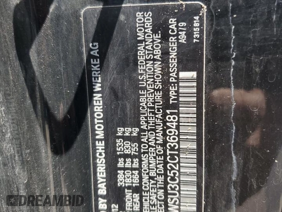 2012 MINI Hardtop with VIN WMWSU3C52CT369481, listed as a Copart auction lot 56030045 with 146,546 mi miles and Salvage title. Bid and sale history available at DreamBid. Image 12.