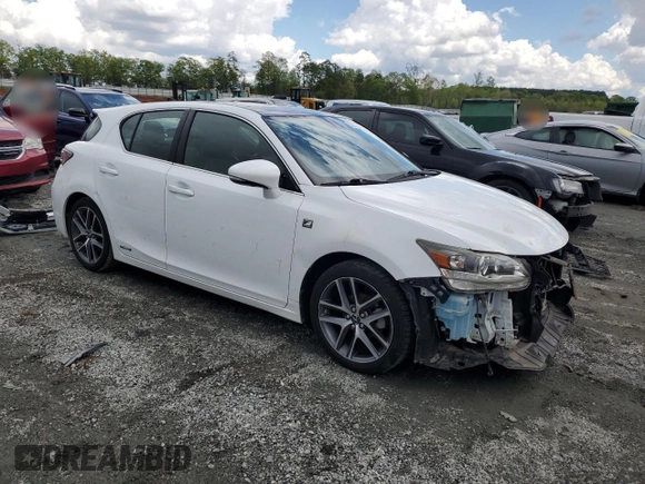 2014 Lexus CT 200h with VIN JTHKD5BH2E2207240, listed as a Copart auction lot 52705015 with 105,758 mi miles and Salvage Title. Bid and sale history available at DreamBid. Image 4.