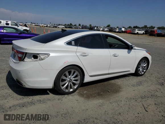 2013 Hyundai Azera with VIN KMHFH4JG9DA209562, listed as a Copart auction lot 59808655 with 130,994 mi miles and Salvage title. Bid and sale history available at DreamBid. Image 3.