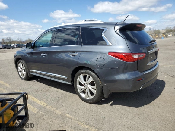2013 Infiniti JX35 with VIN 5N1AL0MM7DC305696, listed as a Copart auction lot 52116365 with 136,990 mi miles and Salvage Title. Bid and sale history available at carsss.com. Image 2.