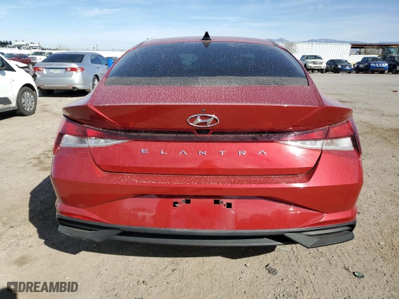 2021 Hyundai Elantra SEL with VIN KMHLM4AGXMU195247, listed as a Copart auction lot 45019825 with 32,526 mi miles and Salvage Title. Bid and sale history available at carsss.com. Image 6.