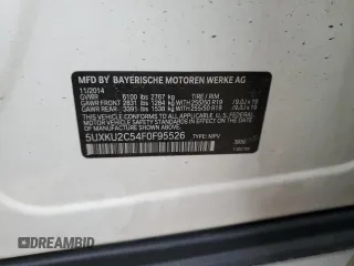 2015 BMW X6 xDrive35i z VIN 5UXKU2C54F0F95526, wystawiony jako Copart lot #45578085 z przebiegiem 97 965 mil mil oraz Szkoda całkowita • Salvage title. Historia ofert i sprzedaży dostępna na DreamBid. Obrazek 12.