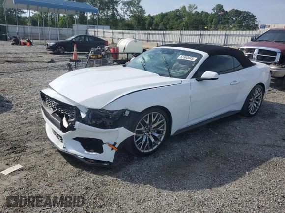 2024 Ford Mustang EcoBoost z VIN 1FAGP8UH8R5135709, wystawiony jako Copart lot #57393045 z przebiegiem 1 267 mil mil oraz Szkoda całkowita • Salvage title. Historia ofert i sprzedaży dostępna na DreamBid. Obrazek 1.