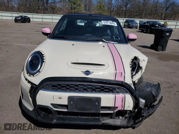 2022 MINI Convertible Cooper S with VIN WMW43DL01N3N51794, listed as a Copart auction lot 53075045 with 43,811 mi miles and Salvage title. Bid and sale history available at DreamBid. Image 5.