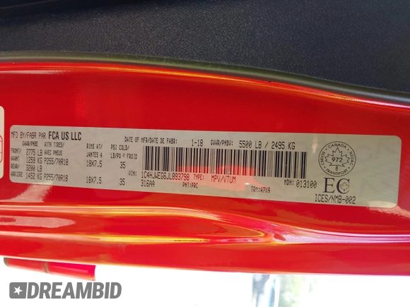 2018 Jeep Wrangler Unlimited Sahara z VIN 1C4HJWEG6JL893798, wystawiony jako IAAI lot #42299351 z przebiegiem Nie podano mil oraz . Historia ofert i sprzedaży dostępna na DreamBid. Obrazek 9.