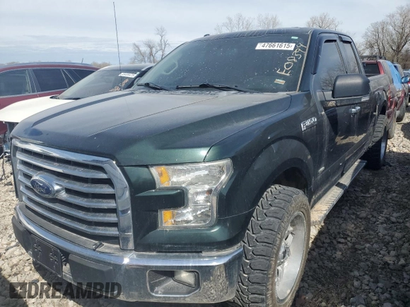 2015 Ford F-150 XL with VIN 1FTEX1CP7FKE08394, listed as a Copart auction lot 47661615 with 126,942 mi miles and Salvage Title. Bid and sale history available at carsss.com. Image 1.