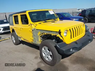2019 Jeep Wrangler Unlimited Sport S z VIN 1C4HJXDN6KW593281, wystawiony jako IAAI lot #41797678 z przebiegiem 72 972 mil mil oraz . Historia ofert i sprzedaży dostępna na DreamBid. Obrazek 1.