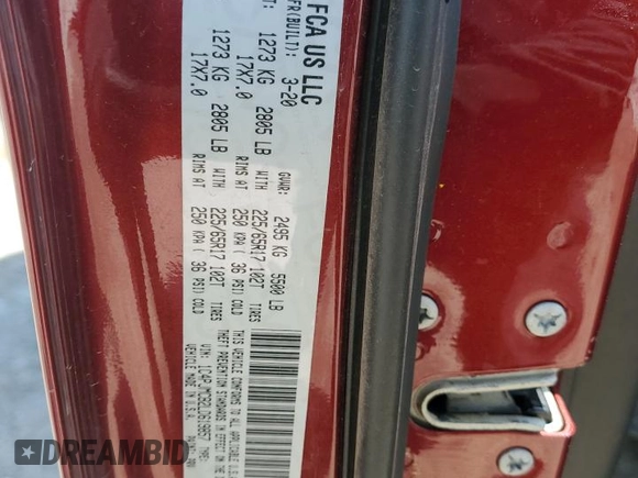 2020 Jeep Cherokee Latitude with VIN 1C4PJMCB2LD619857, listed as a Copart auction lot 52413655 with 170,772 mi miles and Salvage title. Bid and sale history available at DreamBid. Image 15.