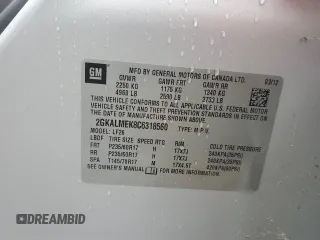 2012 GMC Terrain SLE-1 with VIN 2GKALMEK8C6318560, listed as a Copart auction lot 58246935 with 89,821 mi miles and Clean title. Bid and sale history available at DreamBid. Image 12.