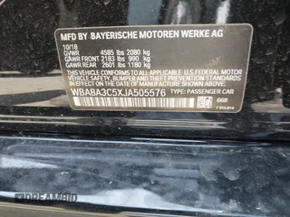 2018 BMW 3 Series 320i xDrive with VIN WBA8A3C5XJA505576, listed as a IAAI auction lot 42248730 with Not provided miles and . Bid and sale history available at DreamBid. Image 9.