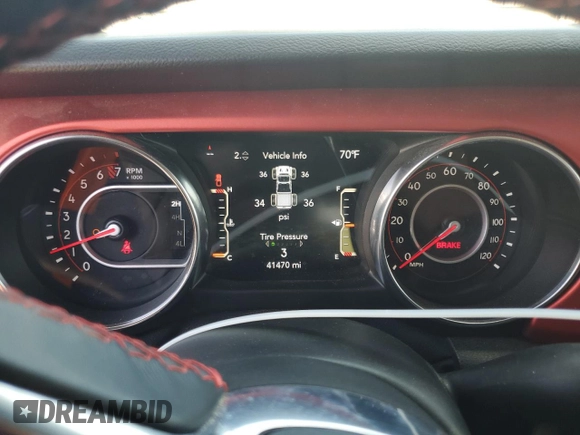 2021 Jeep Gladiator Rubicon with VIN 1C6JJTBG0ML507537, listed as a Copart auction lot 48719065 with 41,445 mi miles and Salvage title. Bid and sale history available at DreamBid. Image 9.
