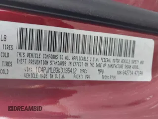 2019 Jeep Cherokee Latitude Plus with VIN 1C4PJMLB3KD195412, listed as a IAAI auction lot 42117860 with 177,178 mi miles. Bid and sale history available at carsss.com. Image 9.