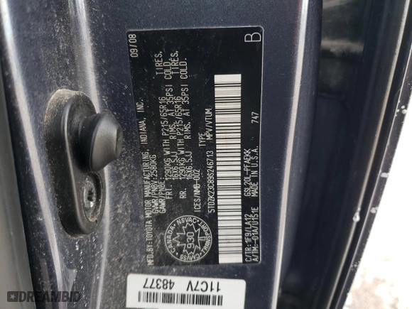 2009 Toyota Sienna CE with VIN 5TDZK23C89S246713, listed as a Copart auction lot 88325975 with 282,494 mi miles and Salvage Title. Bid and sale history available at carsss.com. Image 13.