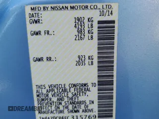2015 Nissan LEAF S with VIN 1N4AZ0CP4FC315769, listed as a Copart auction lot 53134425 with 80,719 mi miles and Salvage Title. Bid and sale history available at DreamBid. Image 14.