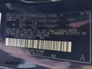 2019 Toyota Sienna XLE Auto Access Seat с VIN 5TDYZ3DC7KS968515, выставлен на аукционе IAAI как лот 42054186 с пробегом 79 956 миль миль и . История ставок и продаж доступна на DreamBid. Изображение 9.