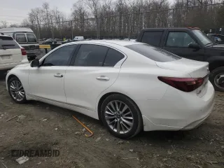 2021 Infiniti Q50 Luxe with VIN JN1EV7BR6MM752279, listed as a Copart auction lot 43903675 with 52,400 mi miles and Salvage Title. Bid and sale history available at carsss.com. Image 2.