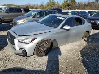 2018 Infiniti Q50 3.0t LUXE with VIN JN1EV7AR7JM436483, listed as a Copart auction lot 89142515 with 110,914 mi miles and Salvage Title. Bid and sale history available at carsss.com. Image 1.